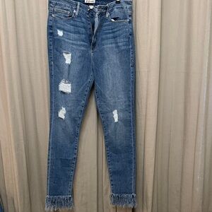 Good American Blue Distressed Skinny Jeans New without tags
